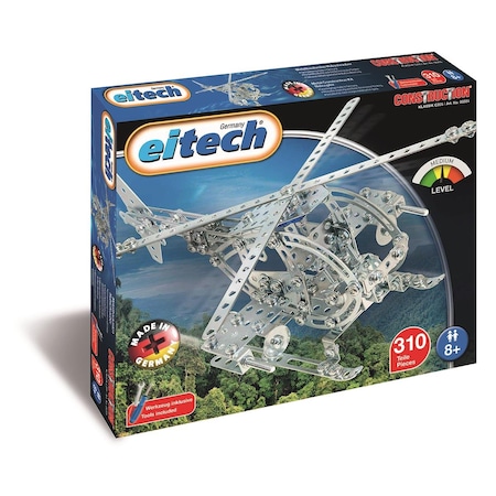 Time2Play Army Helicopter; Model Building Kit; Silver - 310 Piece TI3488684